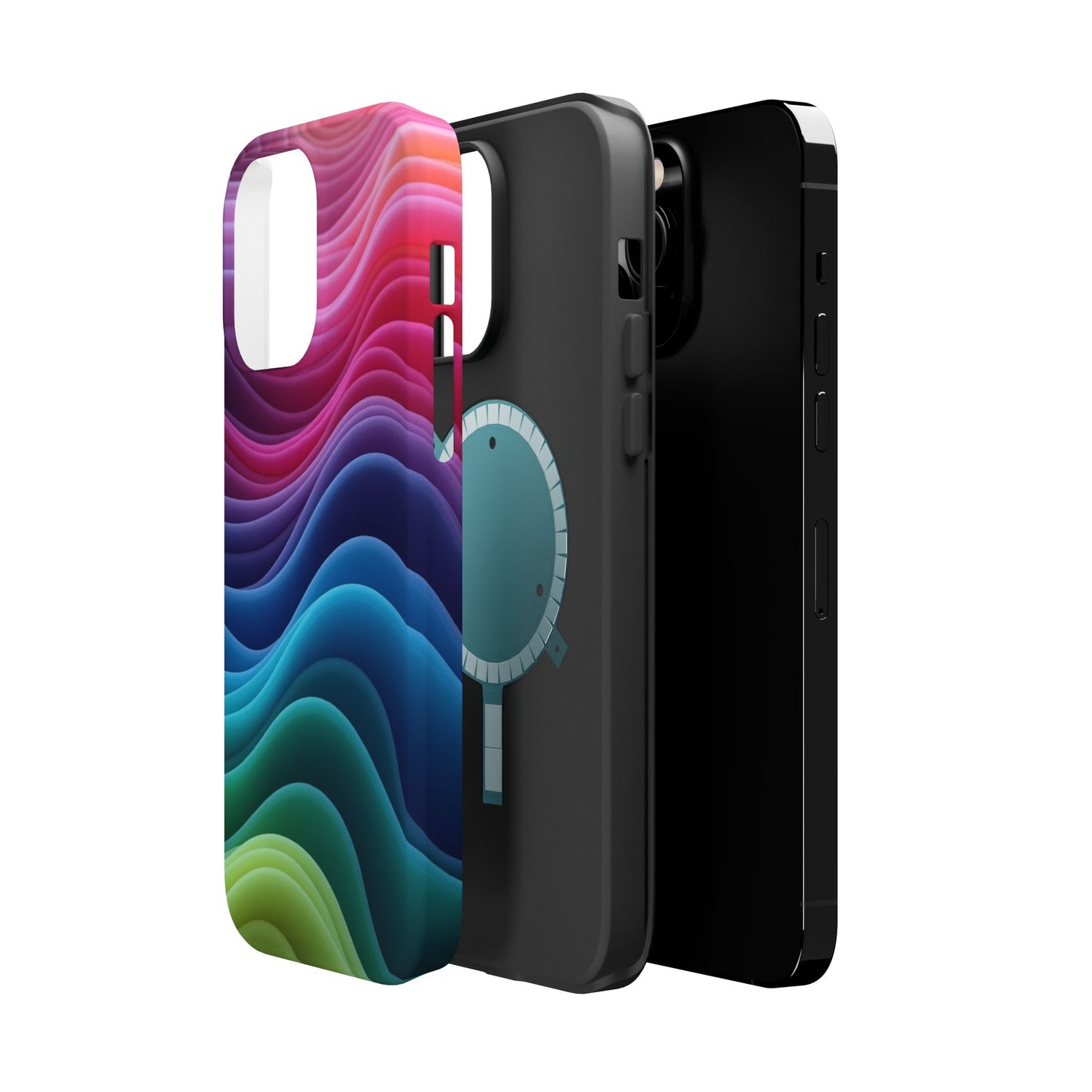 Colorful Wave Phone Case - Aesthetic iPhone Case | Rainbow Ripple Design | Trendy Gifts for Her | Unique Art Print