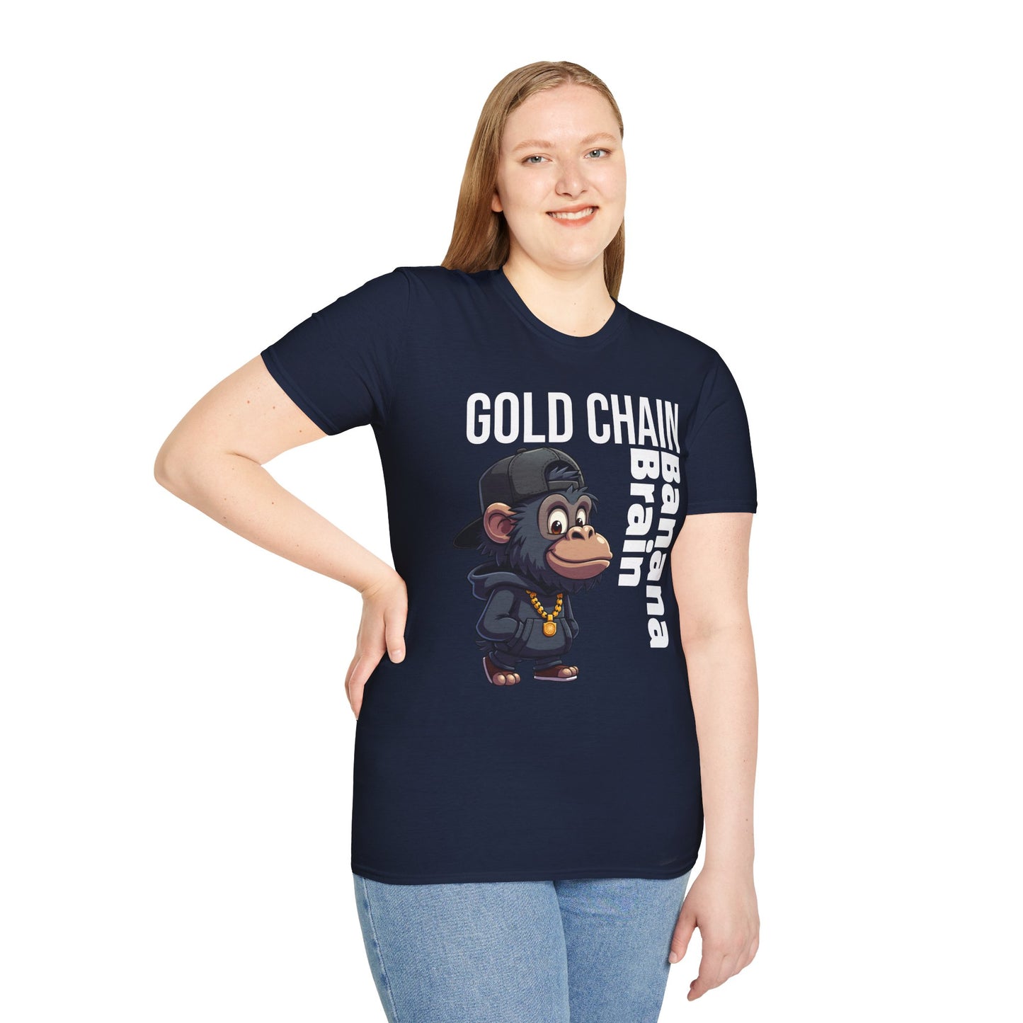 Gold Chain Banana Brain β Funny Hip-Hop Chimp T-Shirt