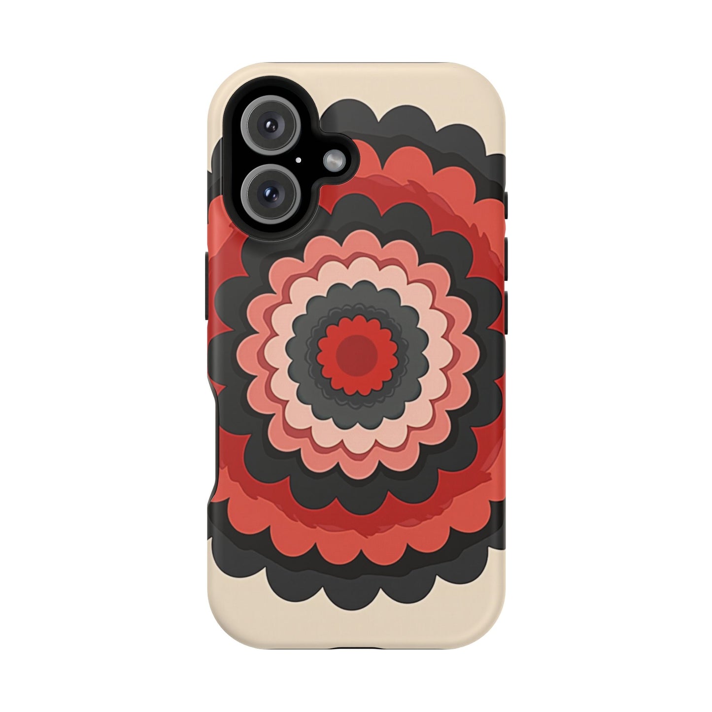 Layered Scallop Bloom iPhone Case - Retro Floral Design, Bold Aesthetic Gift Idea