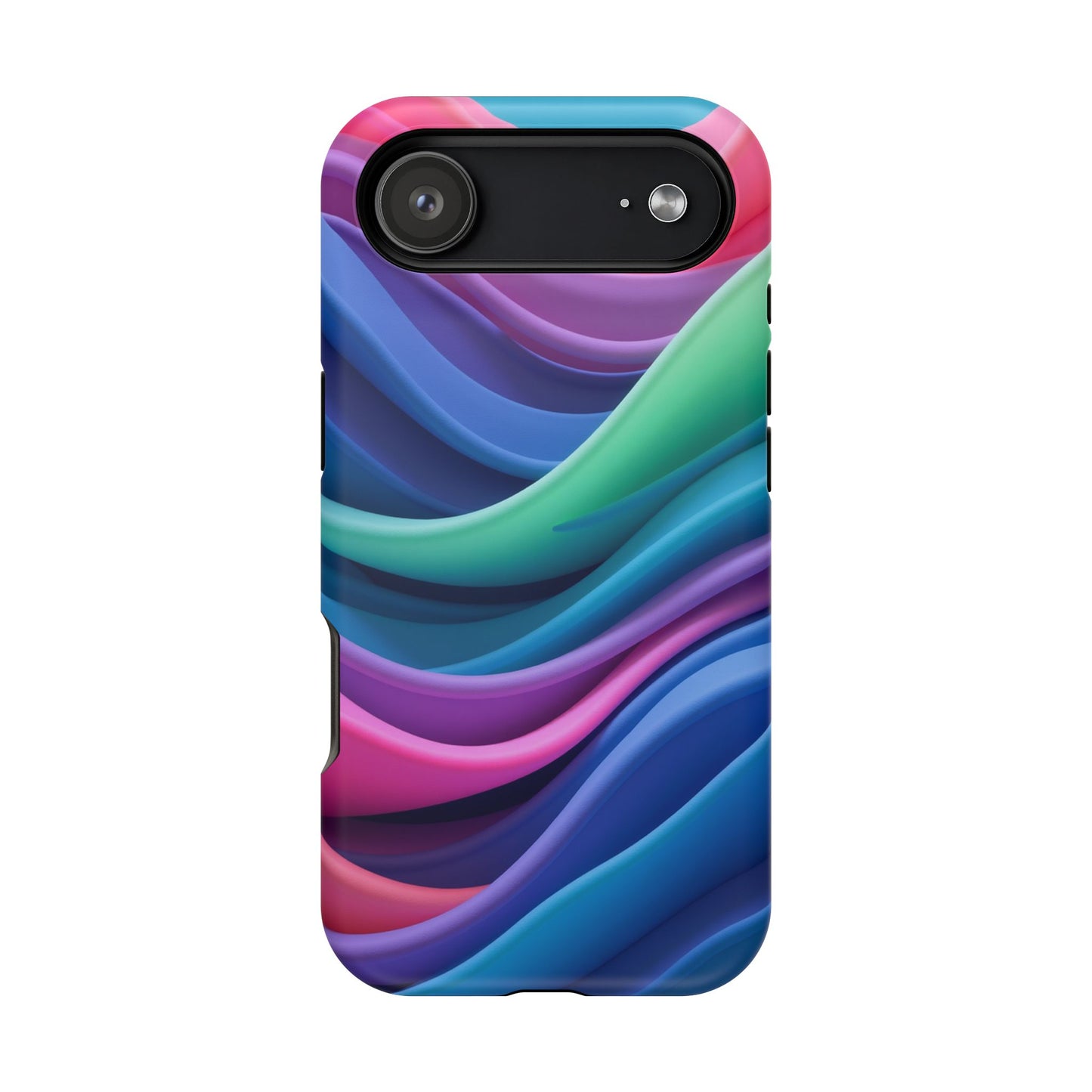 Oceanic Serenity iPhone Case - Abstract Wave Design, Calming Aesthetic Gift Idea