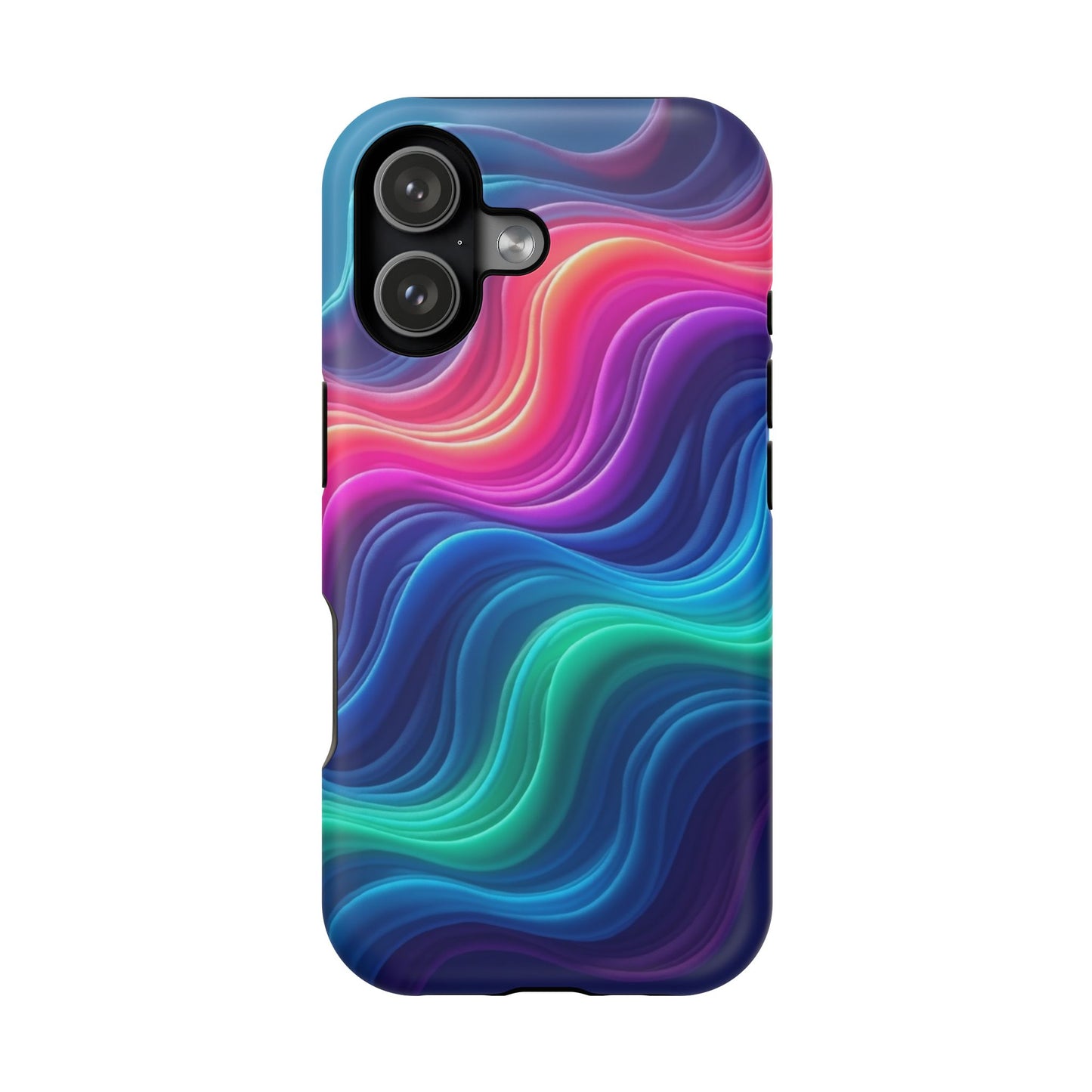 Neon Wave Phone Case - Aesthetic Glowing Design | iPhone 14-17 Cases | Trendy Gifts for Her, Rave Accessory