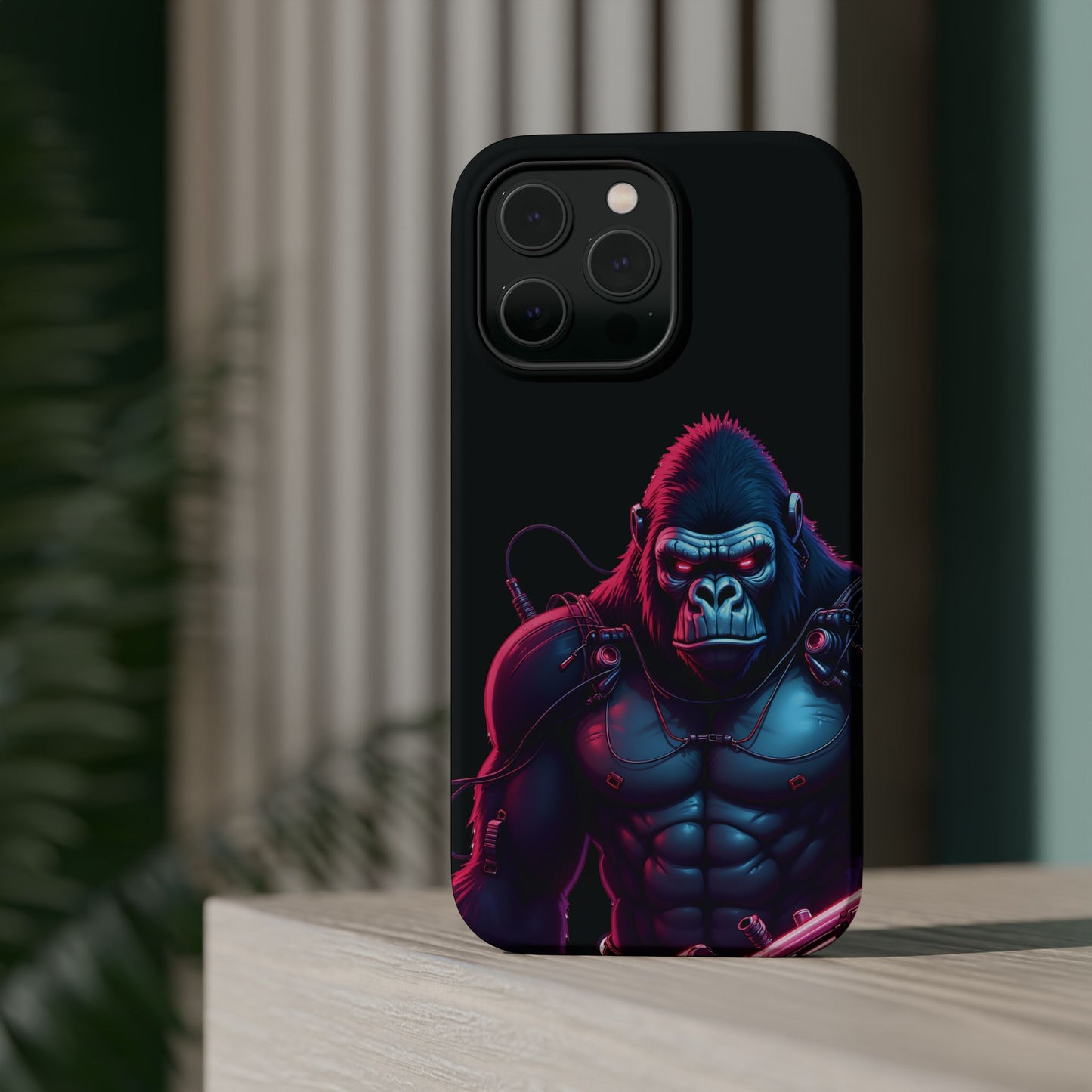 Cyber Primal Phone Case – Neon Power, Gorilla Strength