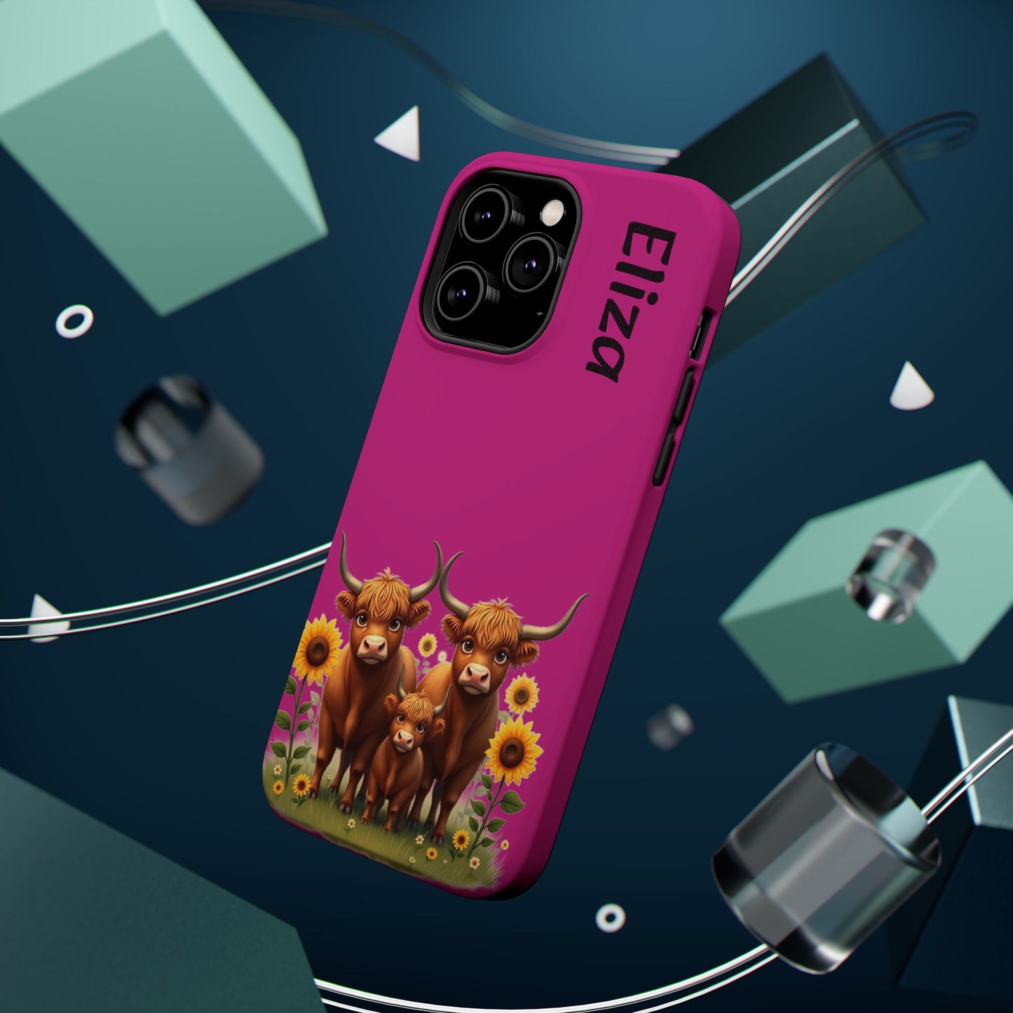 Highland Cow Phone Case - Personalized Custom Name | Cute Farm Animal Gift | iPhone Cases for Women & Girls
