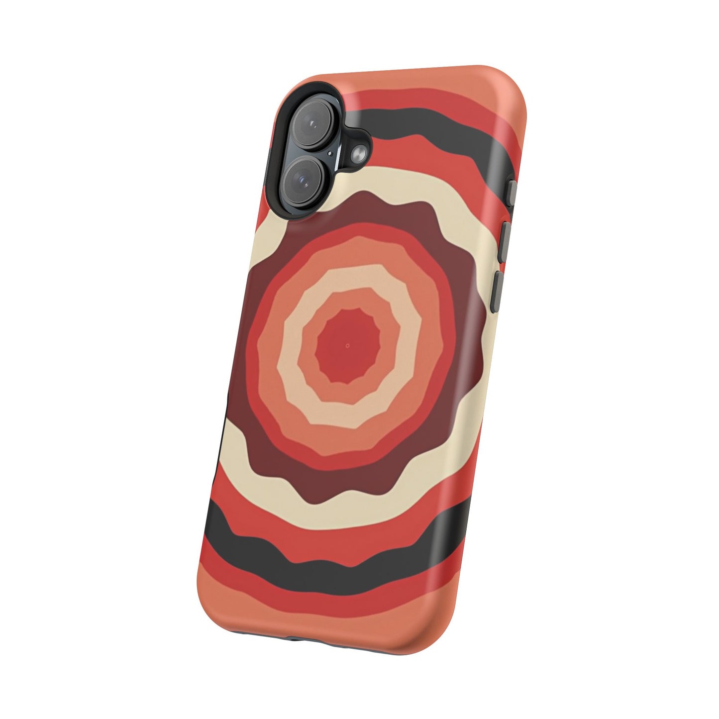 Retro Sunset iPhone Case - 70s Inspired Floral Design, Aesthetic Gift Idea