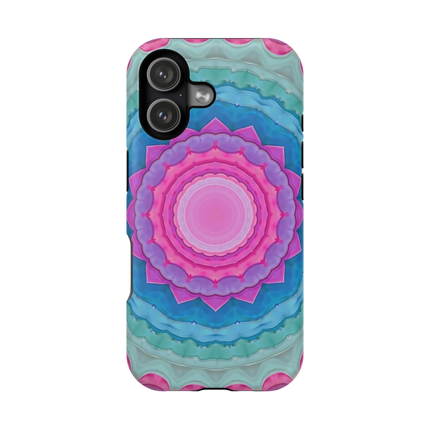 Rippled Radiance iPhone Case - Abstract Pink Floral Design, Aesthetic Gift Idea