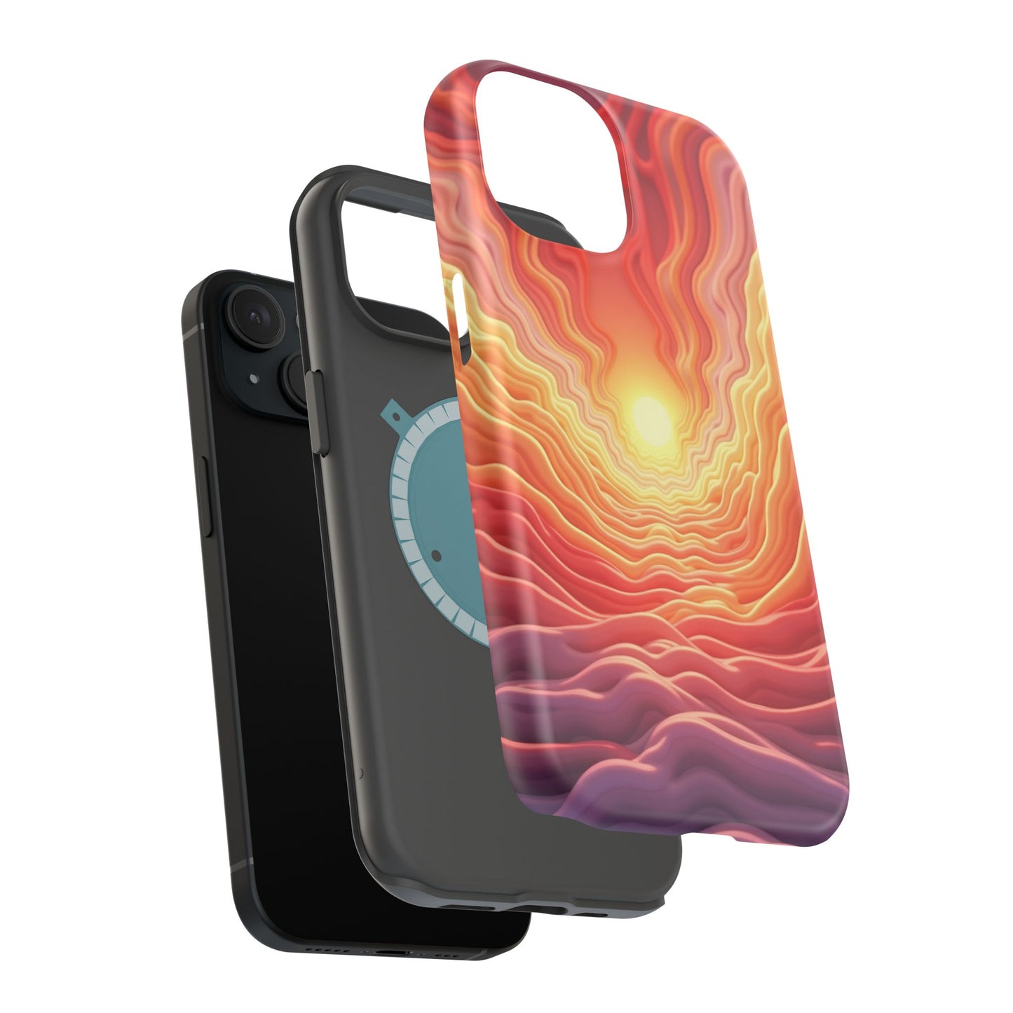 Golden Glow iPhone Case - Sunset Landscape Design, Aesthetic Gift Idea