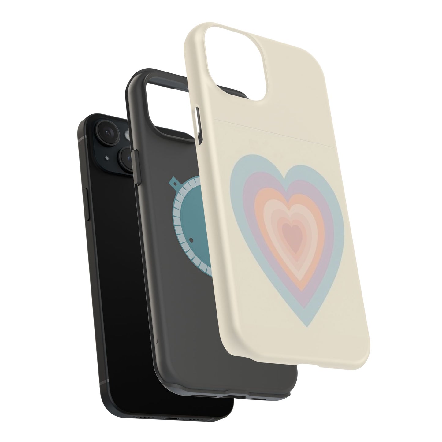 Pastel Heart iPhone Case - Retro Aesthetic Y2K Gift - Cute Phone Accessories