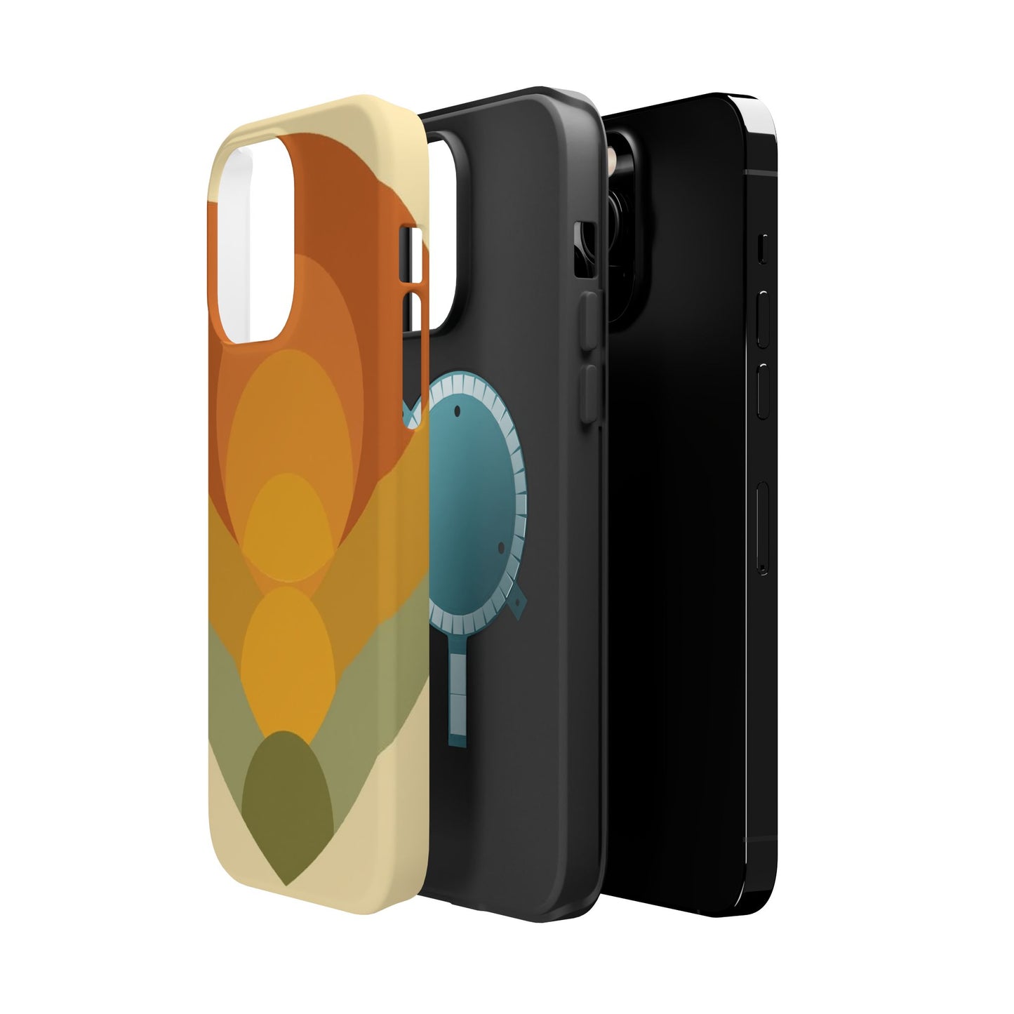 70s Sunburst Phone Case - Vintage Aesthetic iPhone Case, Retro Gift Idea, Brown Orange Design