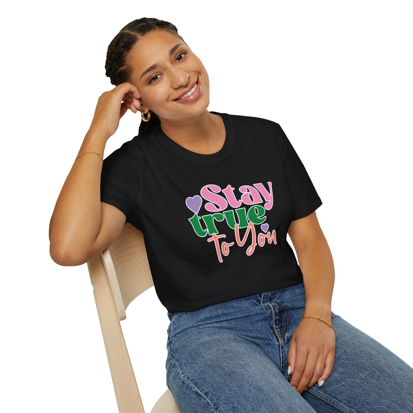 "Stay True to You" Inspirational & Motivational T-Shirt – Empowering Minimalist Tee for Self-Love, Confidence & Authenticity