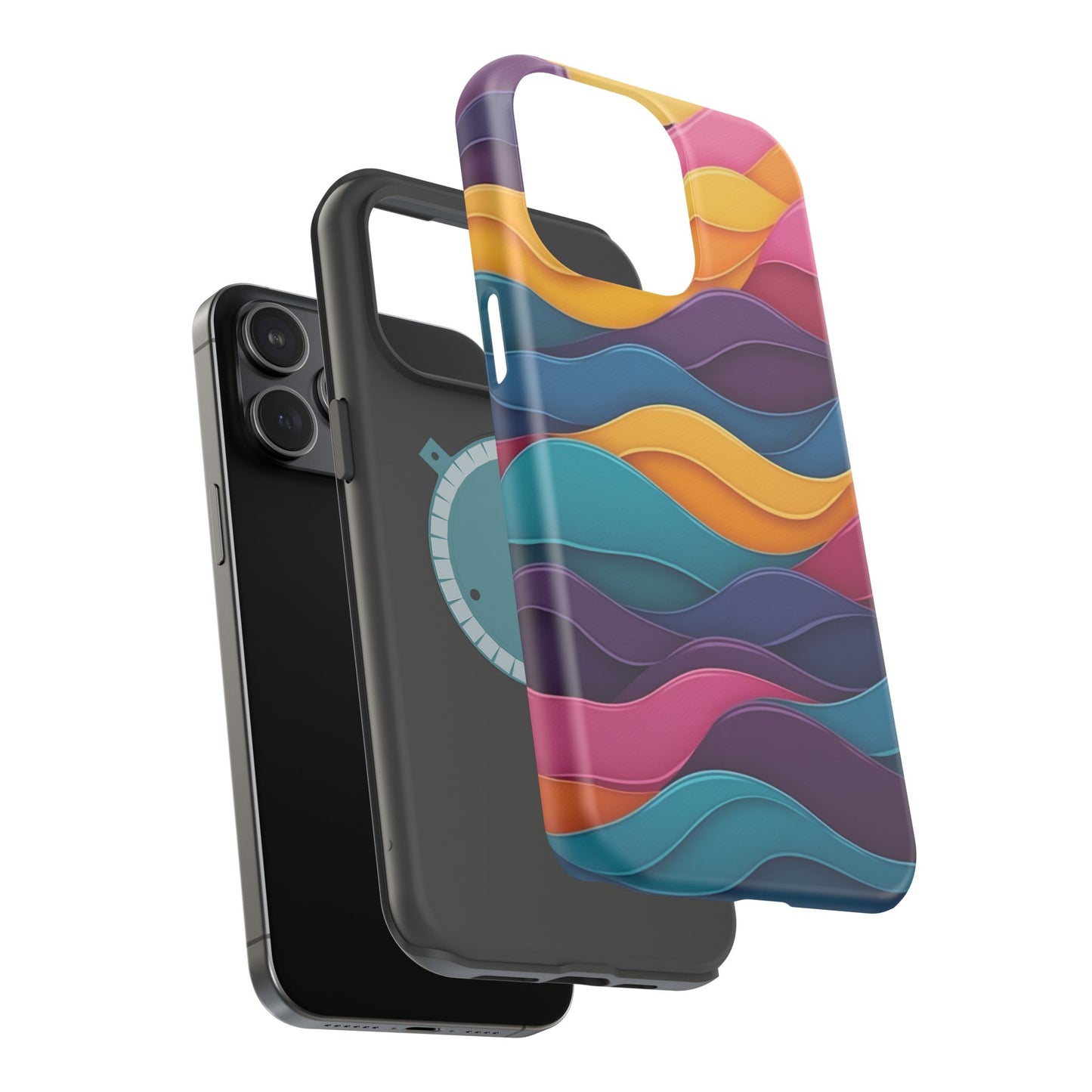Colorful Wave Phone Case - Aesthetic iPhone Case, Bright Gift Idea, Trendy Summer Accessory