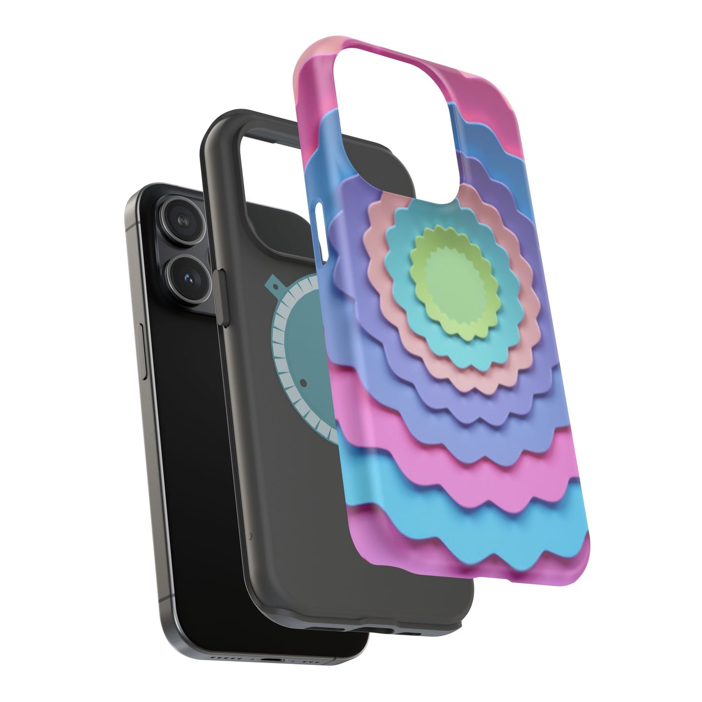 Layered Bloom iPhone Case - Pastel Flower Design, Cute Aesthetic Gift Idea