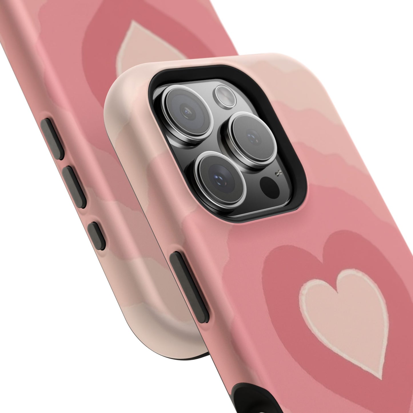 Pink Layered Heart iPhone Case - Cute Aesthetic Y2K Valentine's Gift