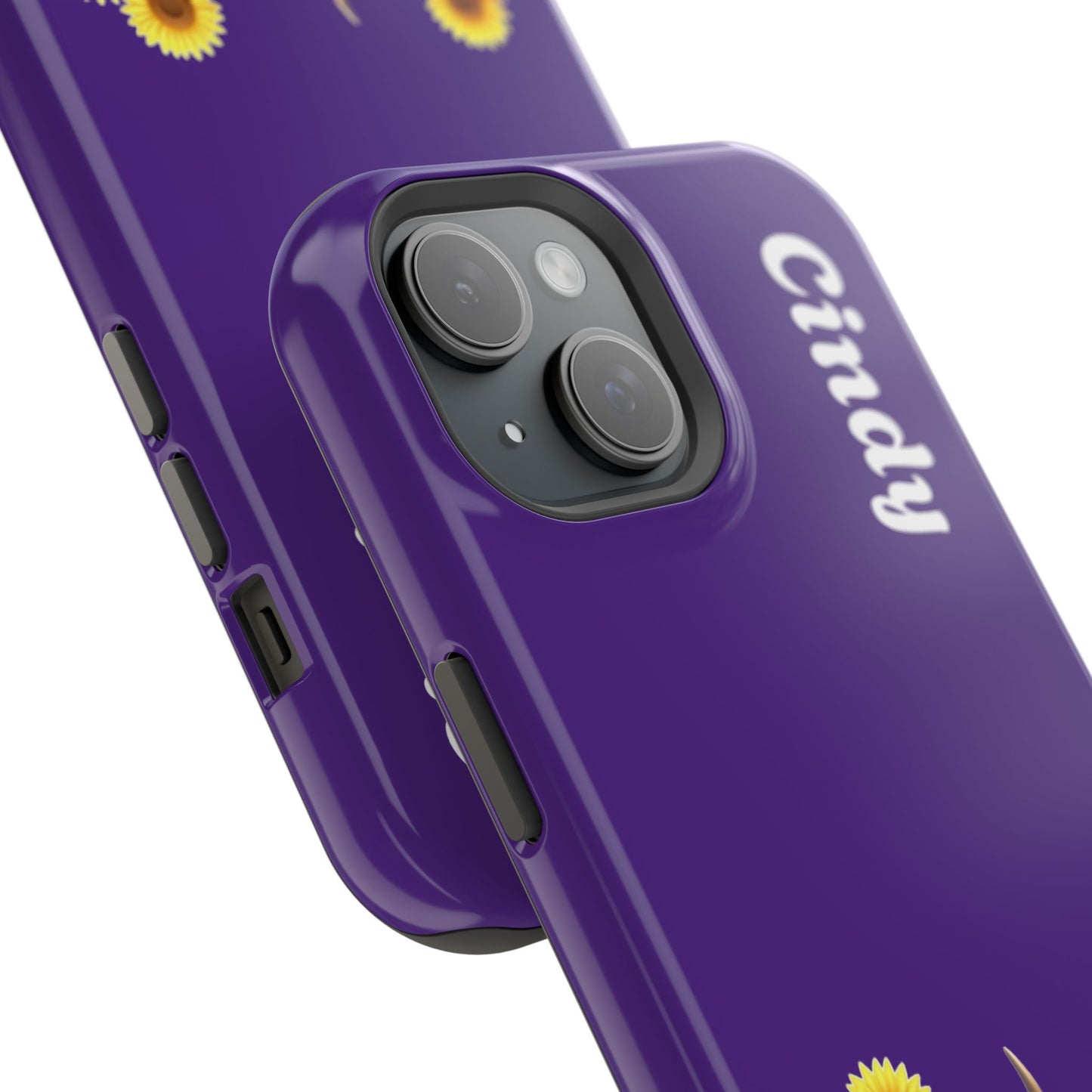 Personalized Purple Highland Cow Phone Case - Custom Name Farm Animal Gift | Cute Purple iPhone Cases for Women & Girls