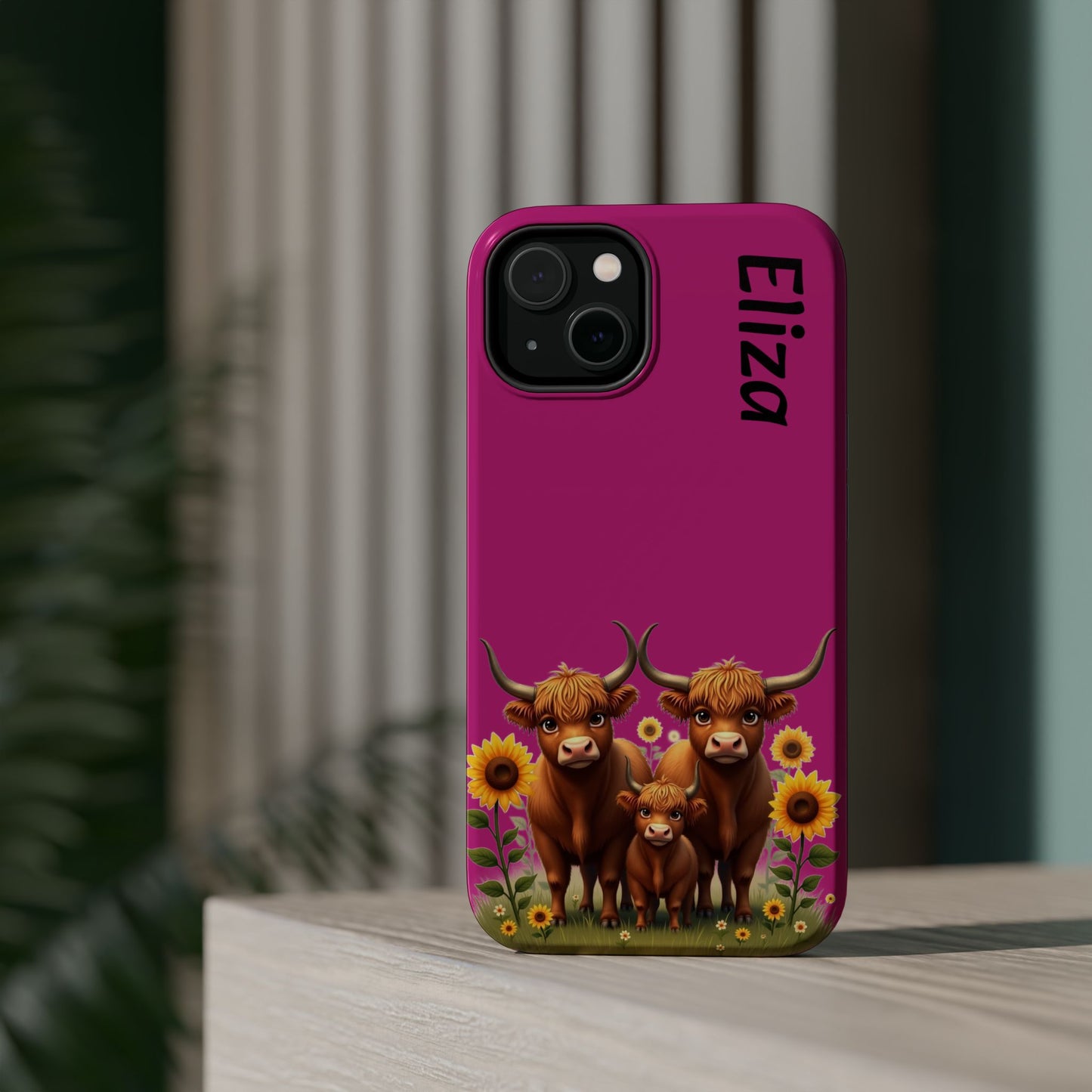 Highland Cow Phone Case - Personalized Custom Name | Cute Farm Animal Gift | iPhone Cases for Women & Girls