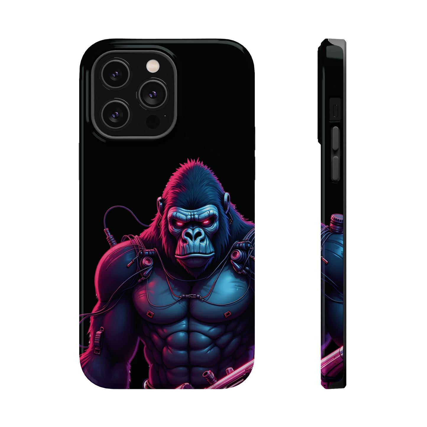 Cyber Primal Phone Case – Neon Power, Gorilla Strength
