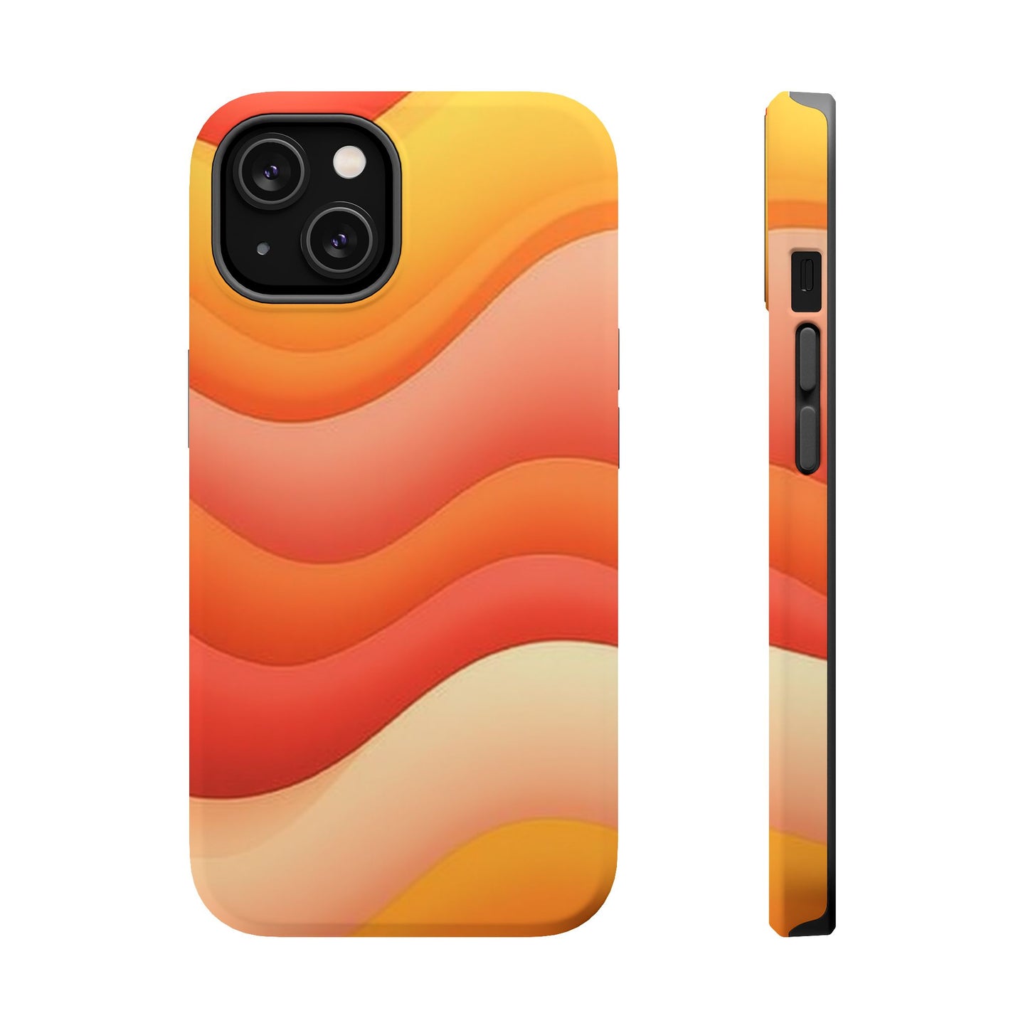 Sunset Waves Phone Case - Aesthetic Orange & Yellow Gift | Retro Summer Vibes Cases