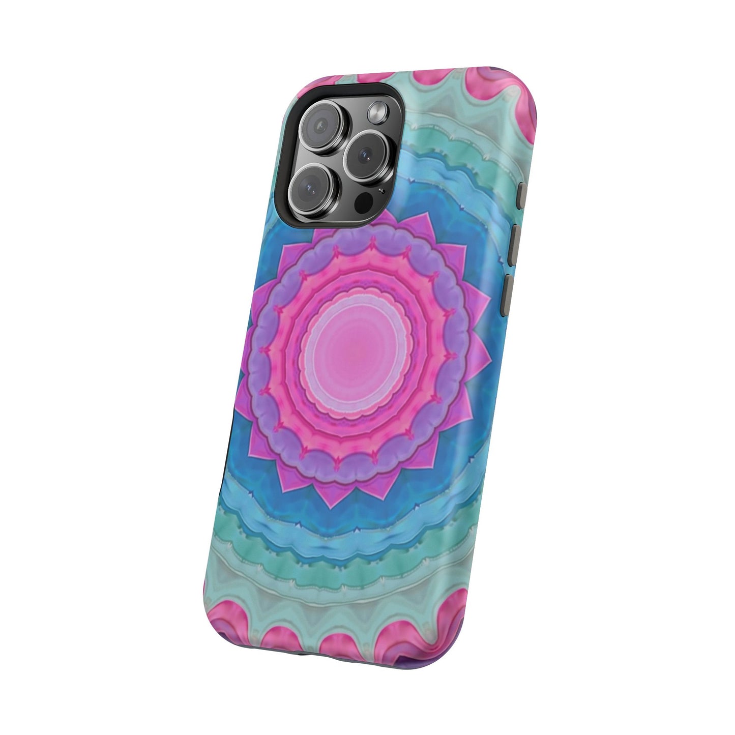 Rippled Radiance iPhone Case - Abstract Pink Floral Design, Aesthetic Gift Idea