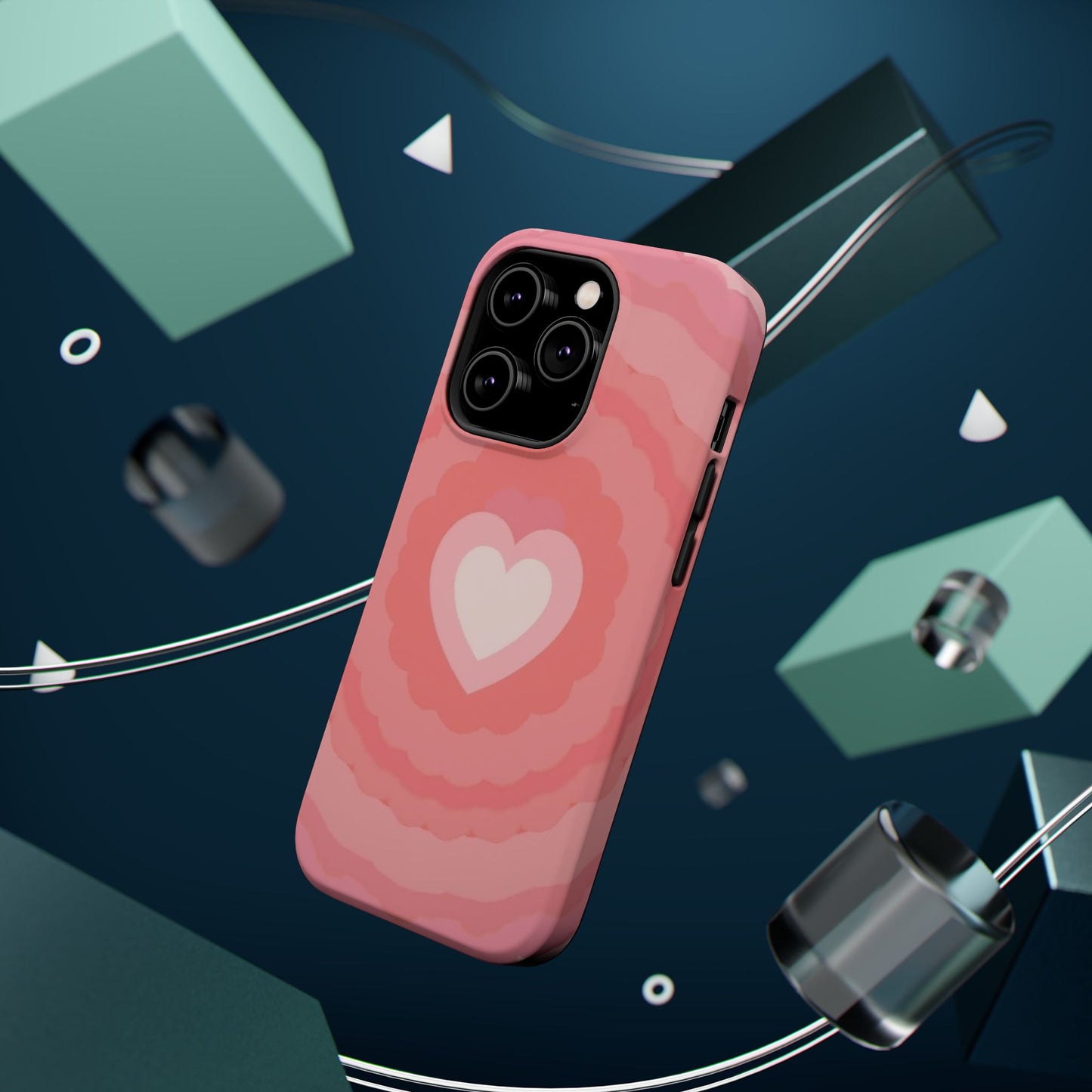 Heart Ripple iPhone Case - Cute Pink Aesthetic - Kawaii Gift for Her