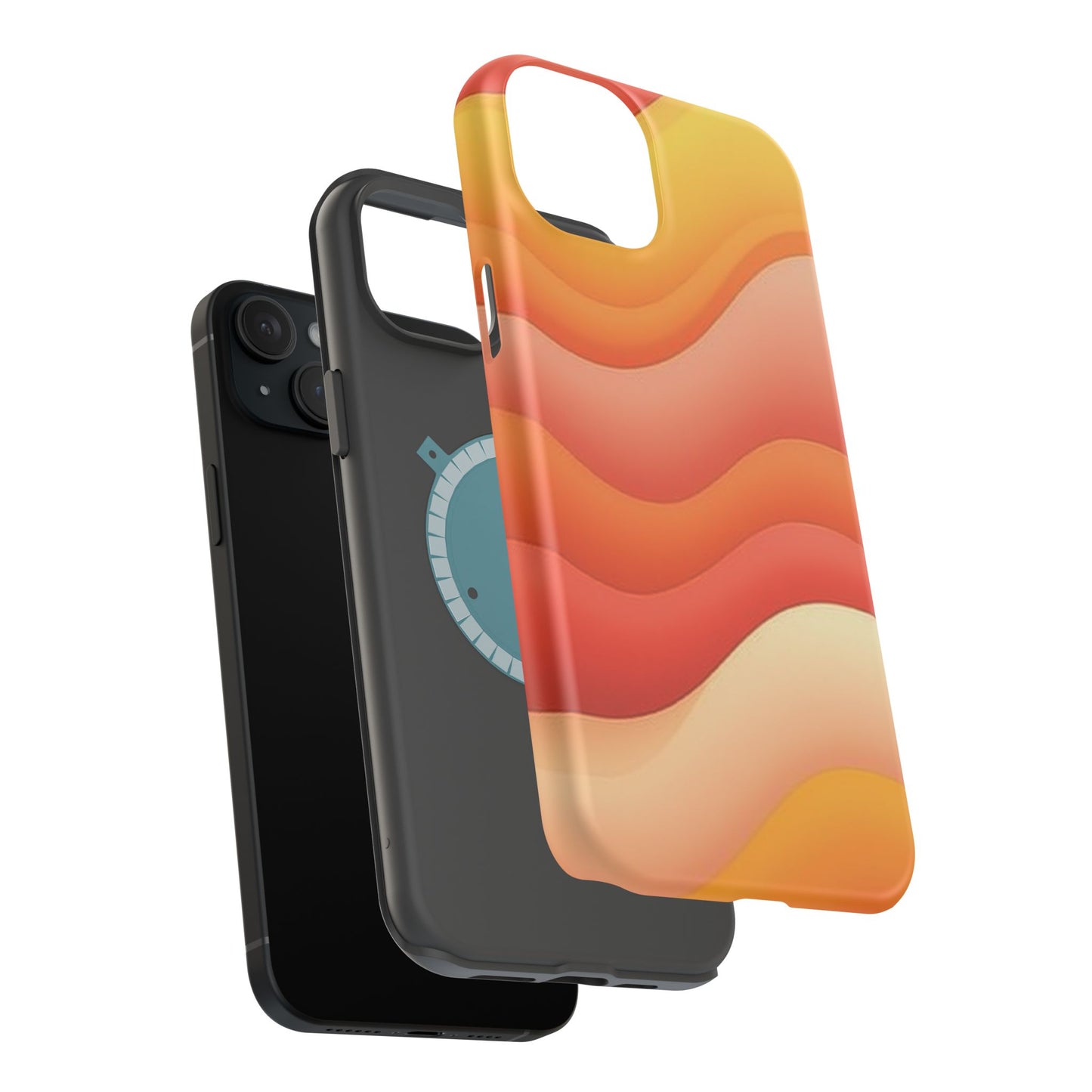 Sunset Waves Phone Case - Aesthetic Orange & Yellow Gift | Retro Summer Vibes Cases