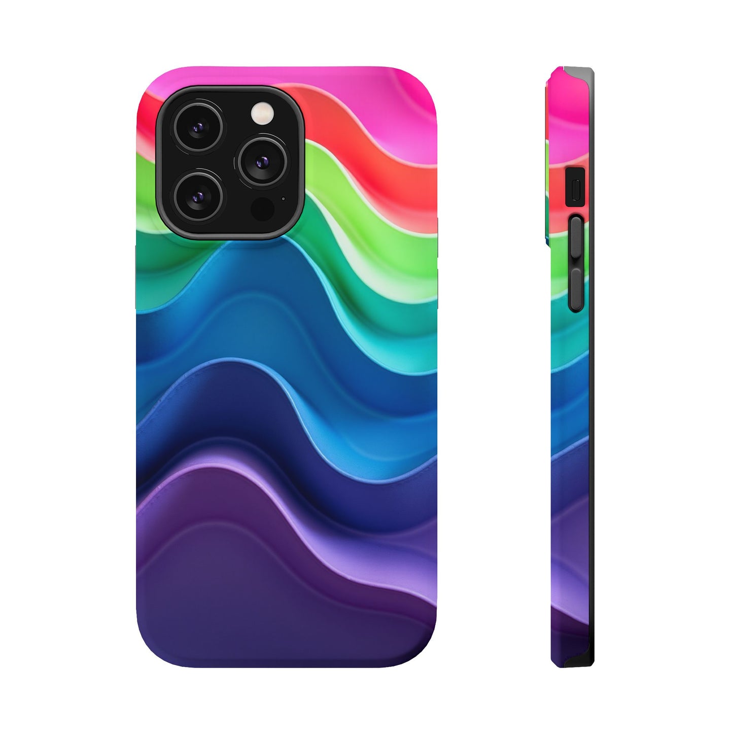 Rainbow Wave Phone Case - Aesthetic Ocean Design | iPhone 14-17 Cases | Nature Gifts for Her, Colorful Trendy Accessory