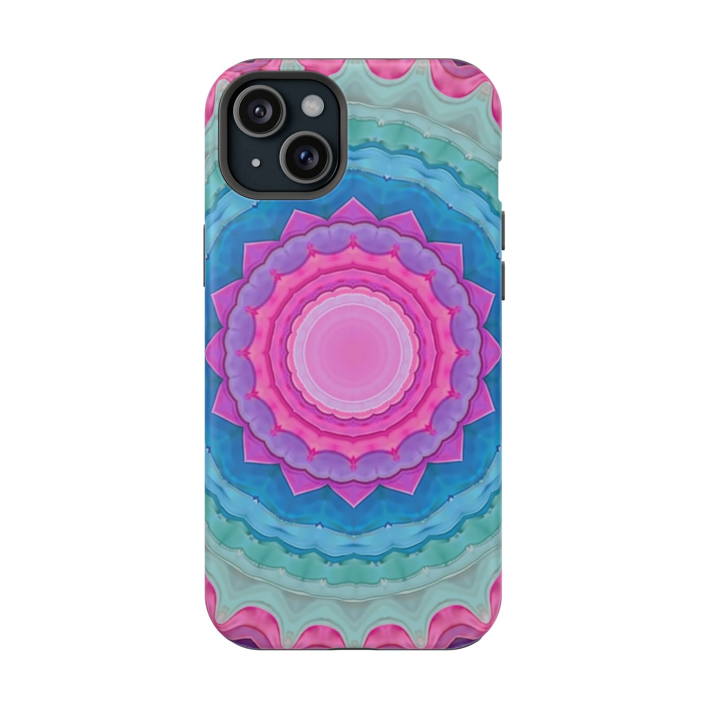 Rippled Radiance iPhone Case - Abstract Pink Floral Design, Aesthetic Gift Idea