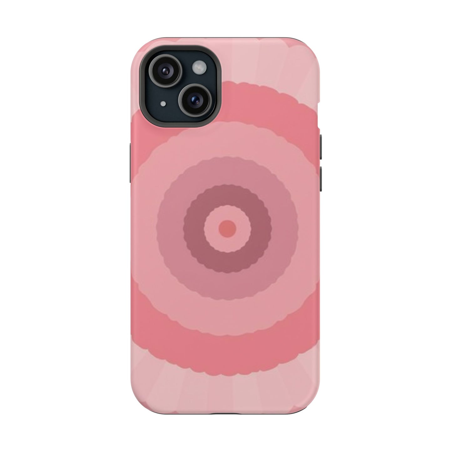 Retro Pink iPhone Case - 70s Aesthetic Wave Design - Cute Y2K Accessory