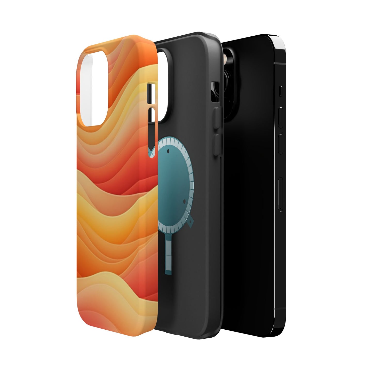 Sunset Wave Phone Case - Aesthetic Orange iPhone Case, Golden Hour Gift Idea, Trendy Beach Vibes