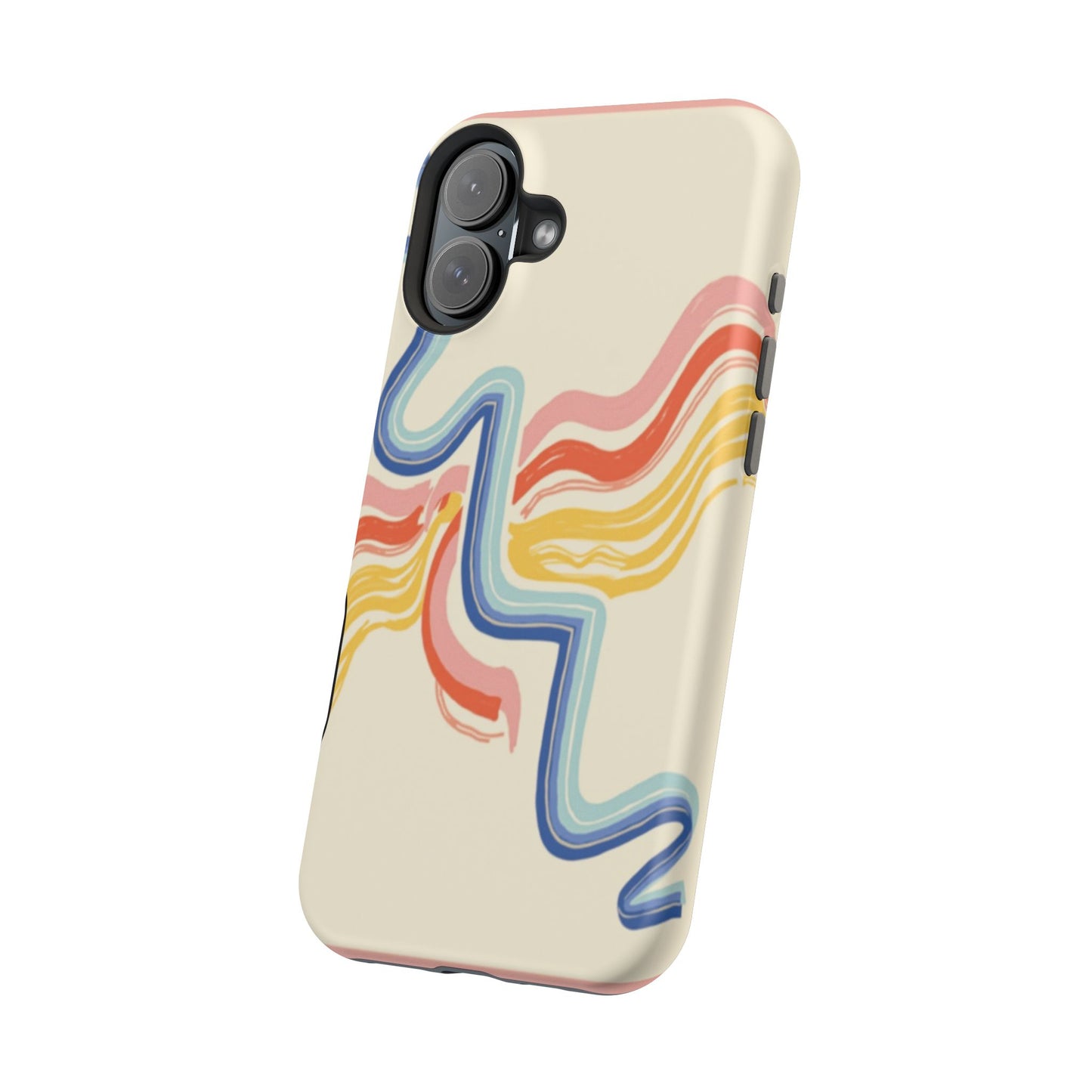 Retro Wave iPhone Case - Aesthetic Streamline Design, Trendy Gift Idea