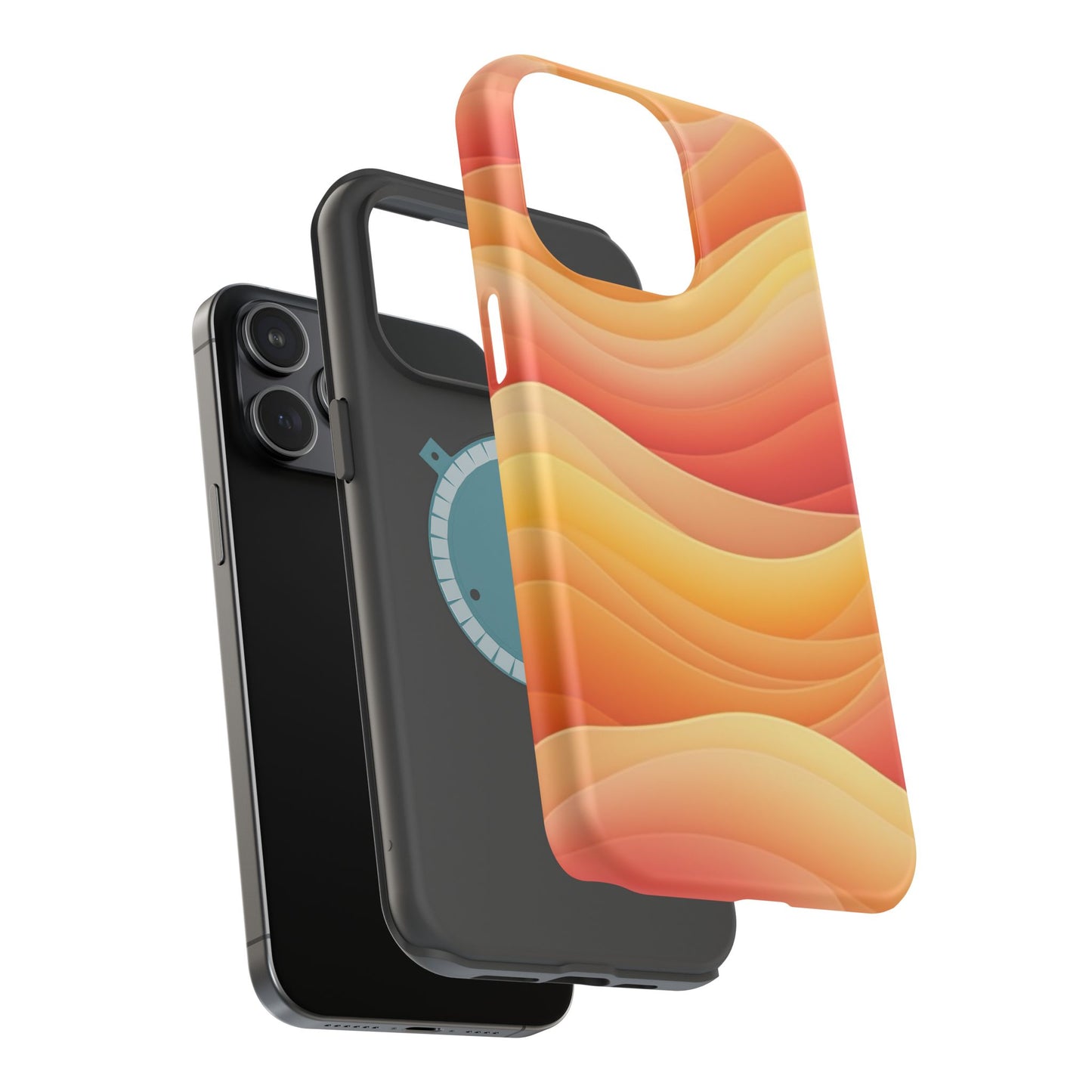 Sunset Wave Phone Case - Aesthetic Orange iPhone Case, Golden Hour Gift Idea, Trendy Beach Vibes