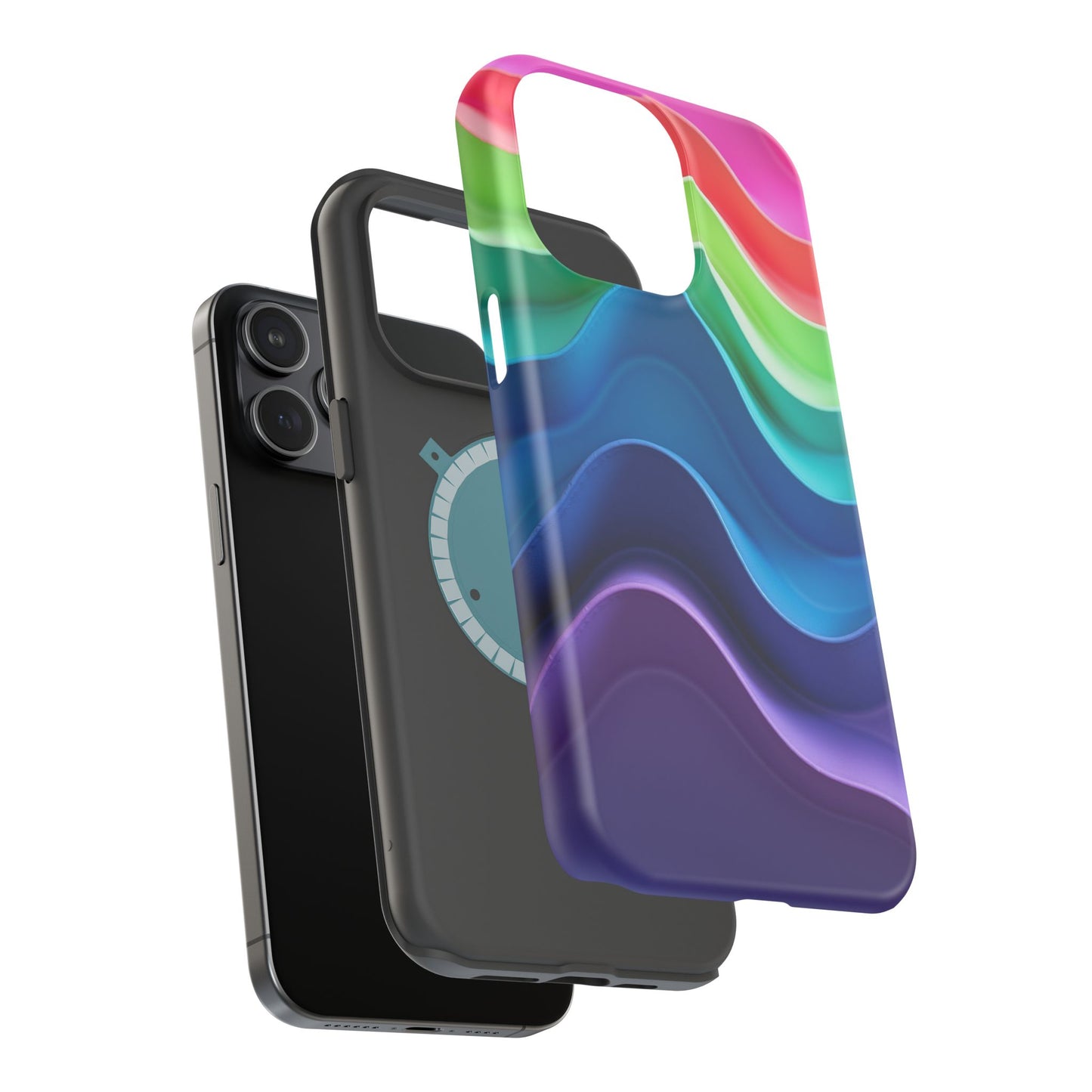 Rainbow Wave Phone Case - Aesthetic Ocean Design | iPhone 14-17 Cases | Nature Gifts for Her, Colorful Trendy Accessory