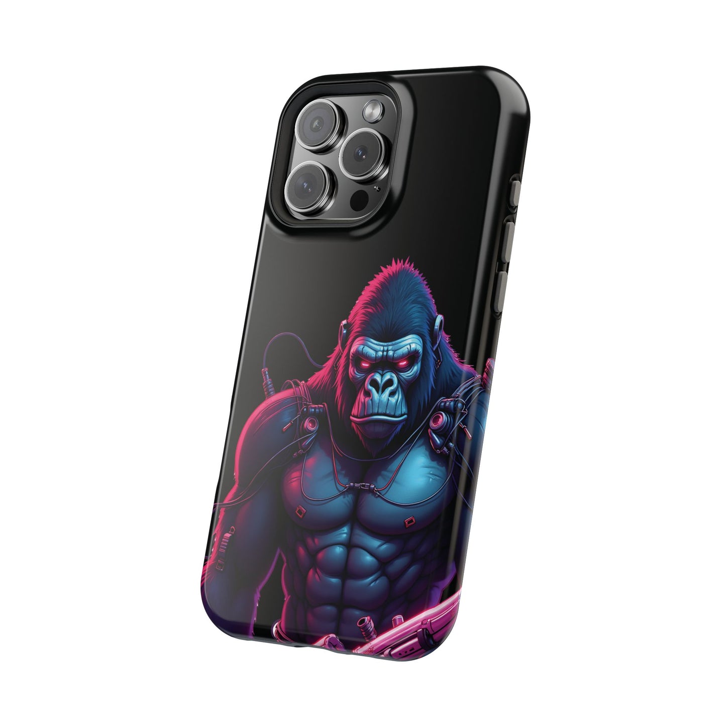Cyber Primal Phone Case – Neon Power, Gorilla Strength