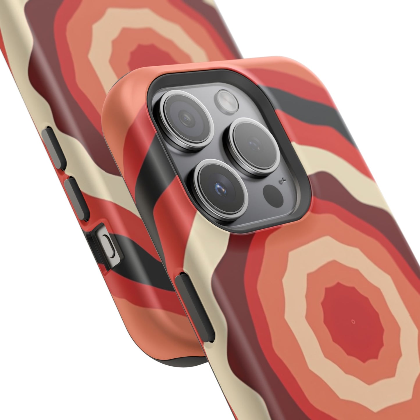 Retro Sunset iPhone Case - 70s Inspired Floral Design, Aesthetic Gift Idea