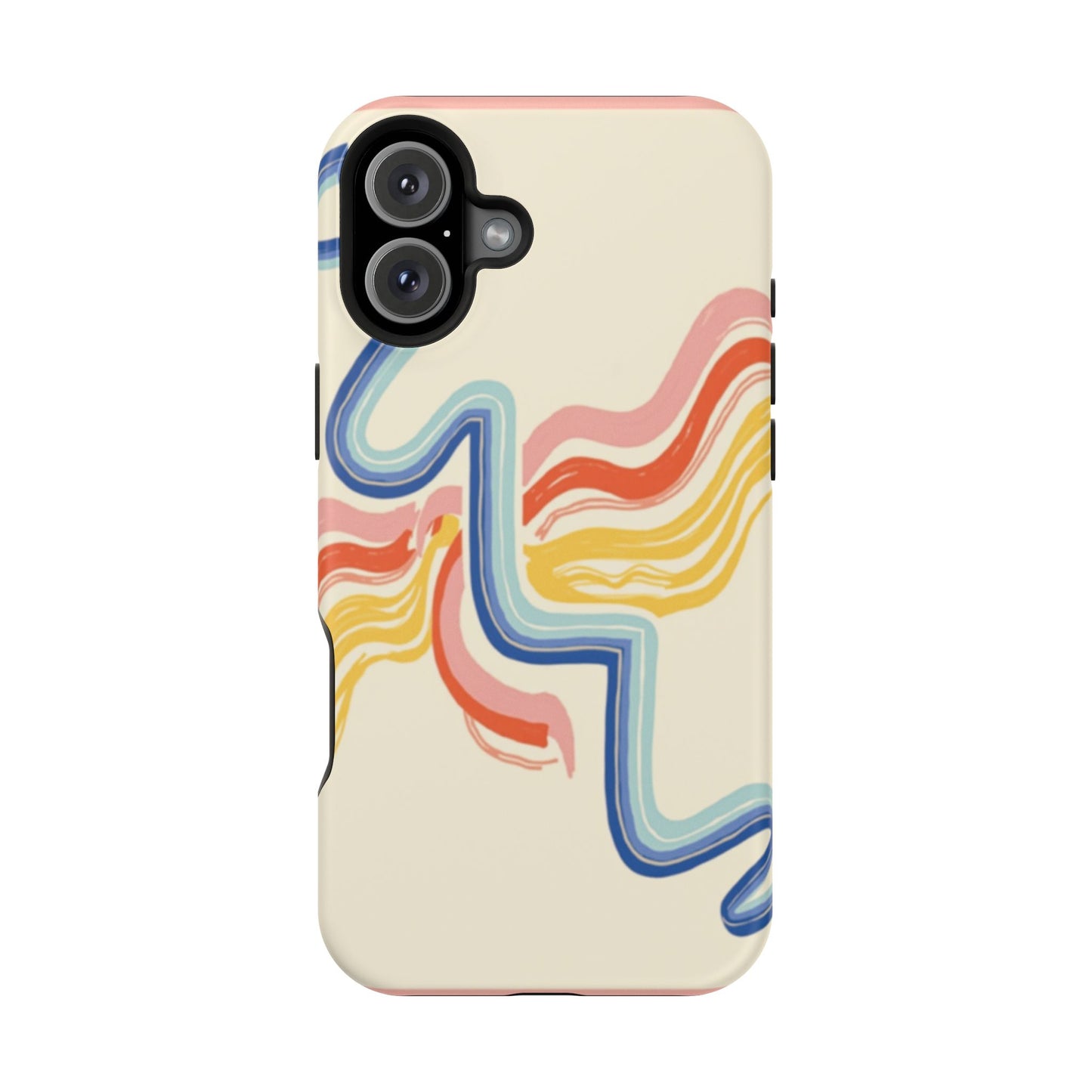 Retro Wave iPhone Case - Aesthetic Streamline Design, Trendy Gift Idea
