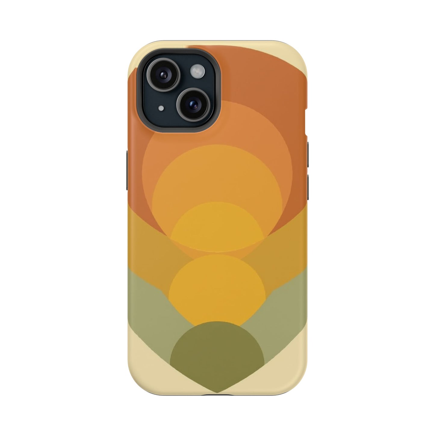 70s Sunburst Phone Case - Vintage Aesthetic iPhone Case, Retro Gift Idea, Brown Orange Design