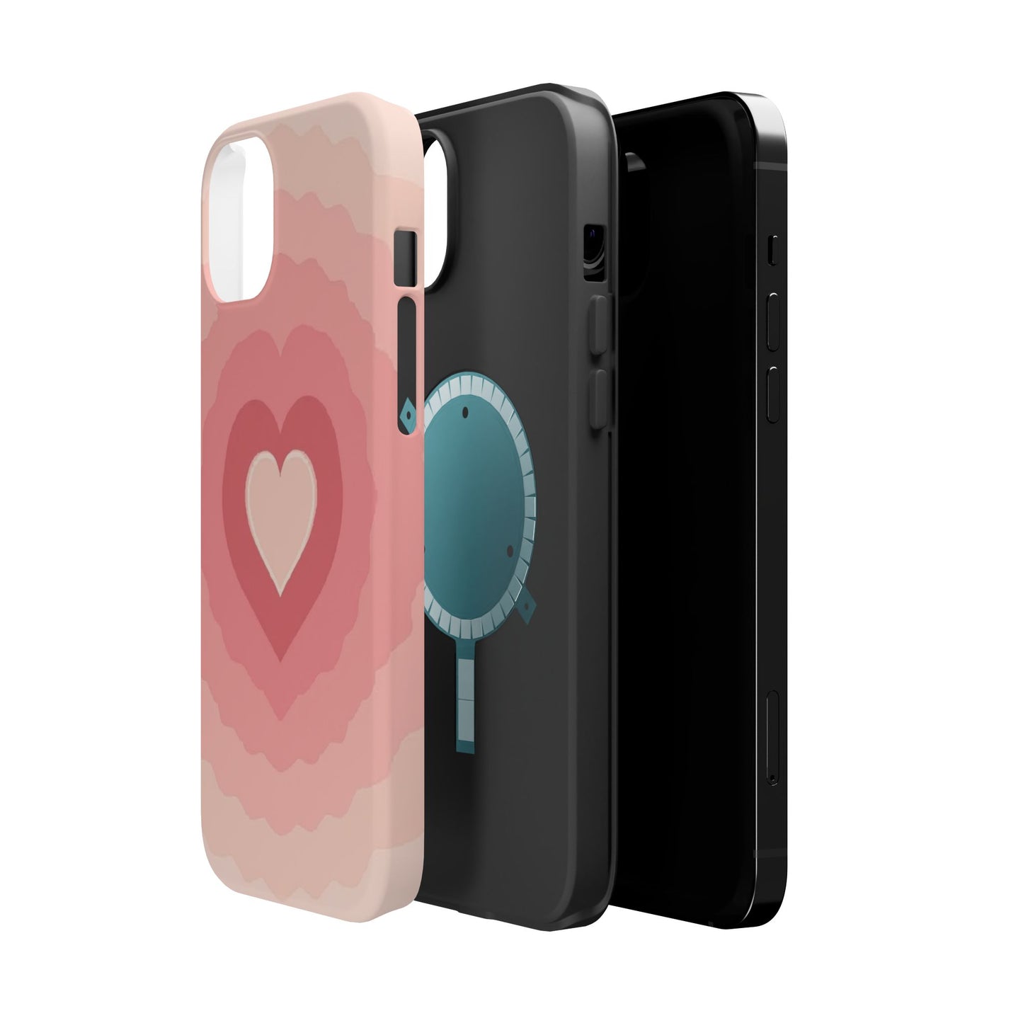 Pink Layered Heart iPhone Case - Cute Aesthetic Y2K Valentine's Gift