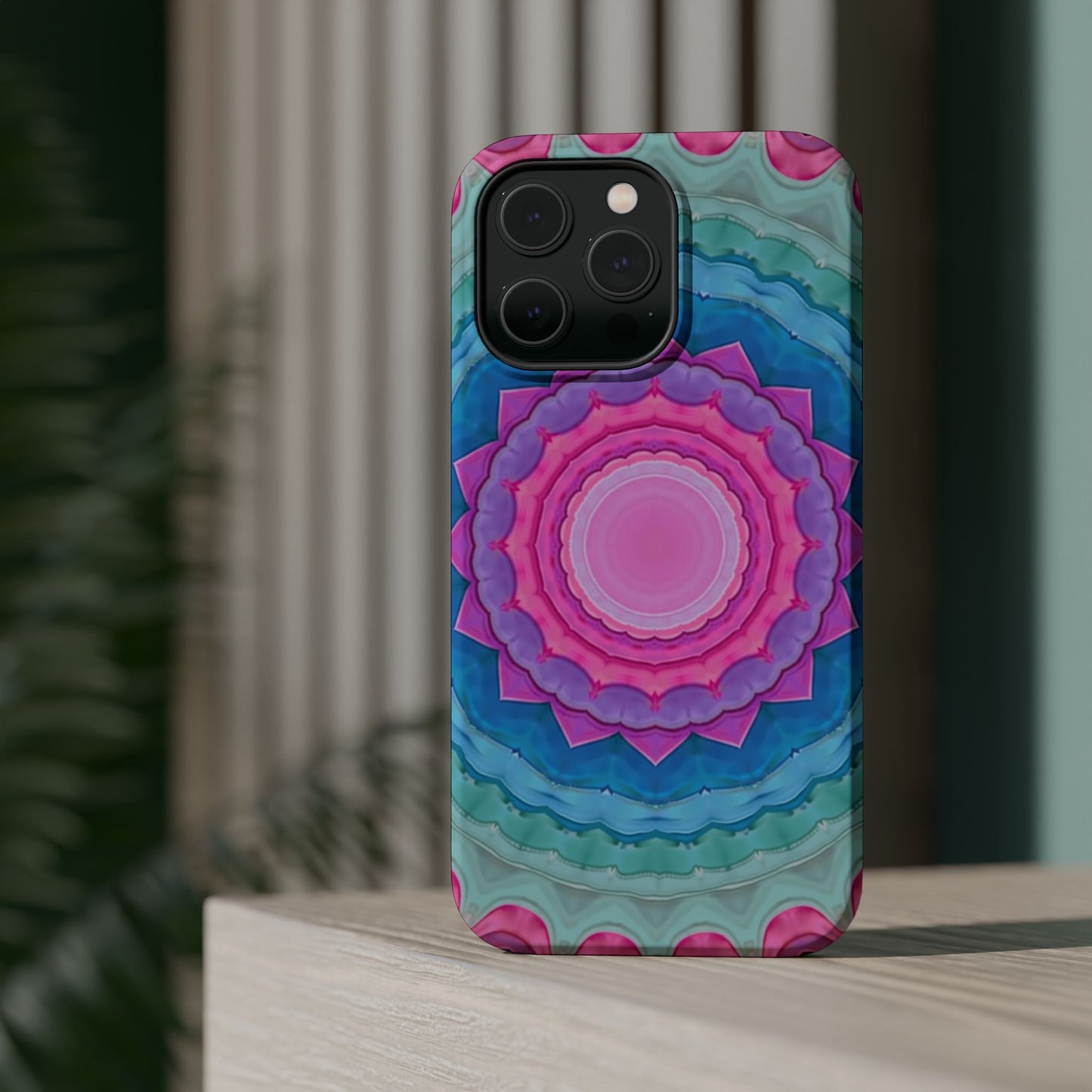 Rippled Radiance iPhone Case - Abstract Pink Floral Design, Aesthetic Gift Idea