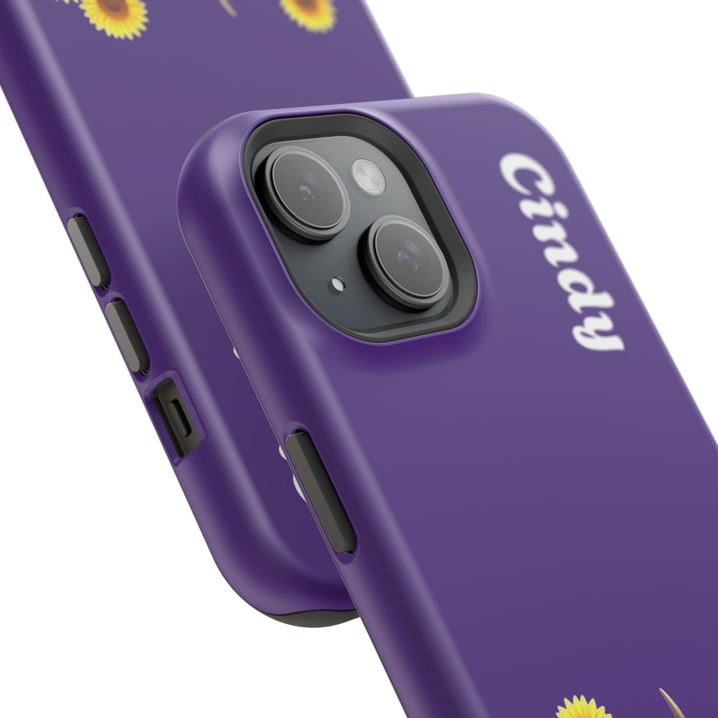 Personalized Purple Highland Cow Phone Case - Custom Name Farm Animal Gift | Cute Purple iPhone Cases for Women & Girls