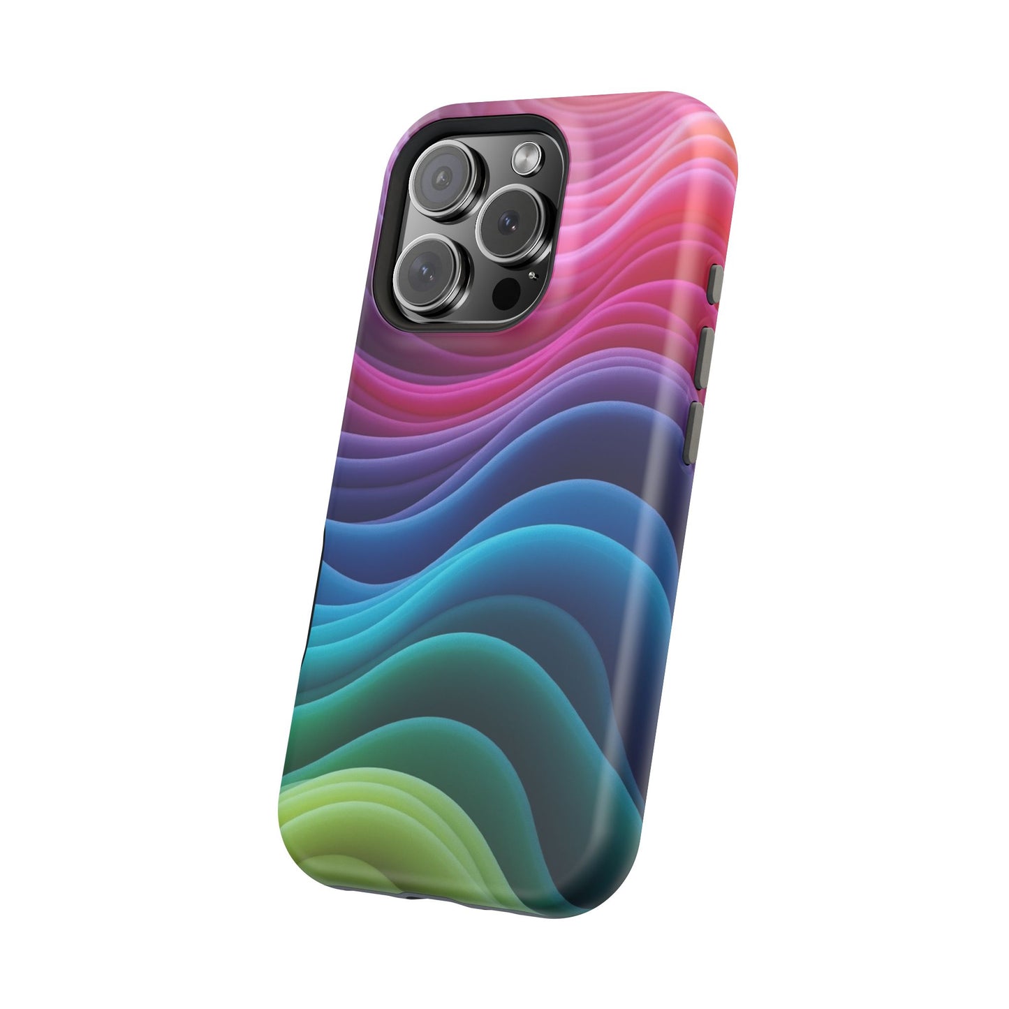 Colorful Wave Phone Case - Aesthetic iPhone Case | Rainbow Ripple Design | Trendy Gifts for Her | Unique Art Print