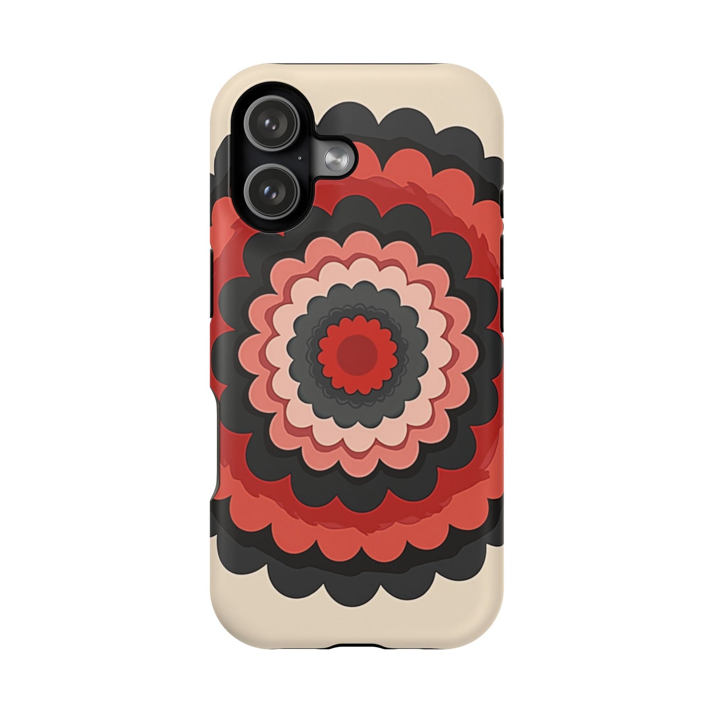 Layered Scallop Bloom iPhone Case - Retro Floral Design, Bold Aesthetic Gift Idea