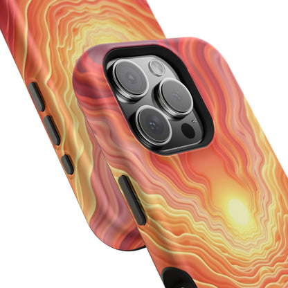 Golden Glow iPhone Case - Sunset Landscape Design, Aesthetic Gift Idea