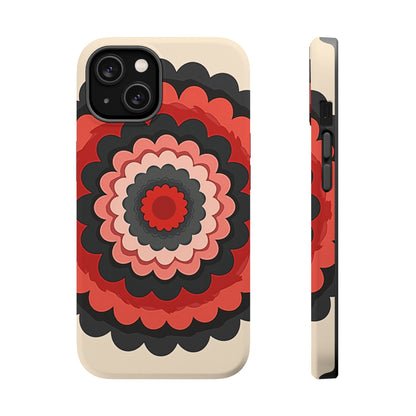 Layered Scallop Bloom iPhone Case - Retro Floral Design, Bold Aesthetic Gift Idea