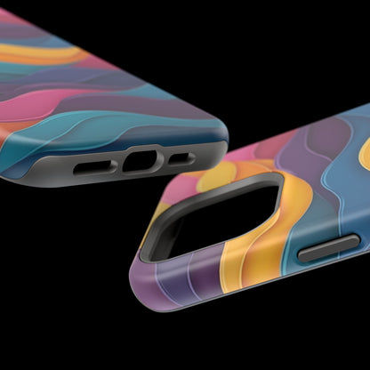 Colorful Wave Phone Case - Aesthetic iPhone Case, Bright Gift Idea, Trendy Summer Accessory