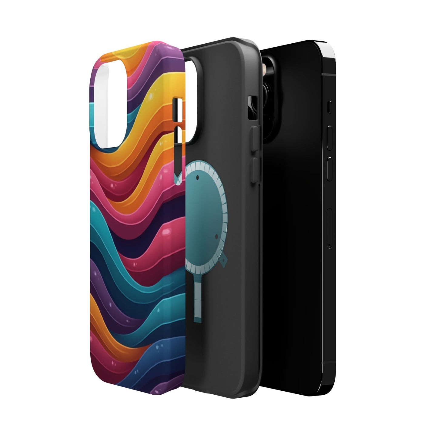 Colorful Wave Phone Case - Aesthetic iPhone Case, Bright Gift Idea, Trendy Summer Accessory