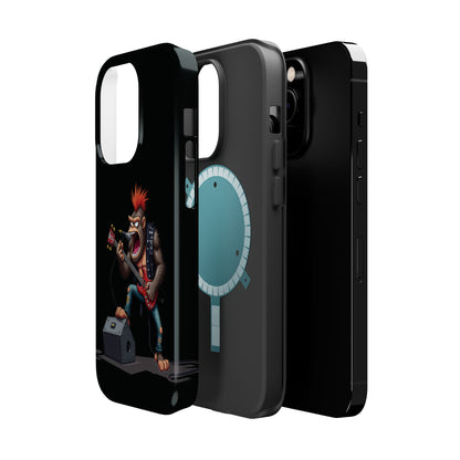 Punk Rock Gorilla iPhone Case - Funny Music Gift, Edgy Aesthetic, Animal Lover Gift