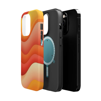 Sunset Waves Phone Case - Aesthetic Orange & Yellow Gift | Retro Summer Vibes Cases