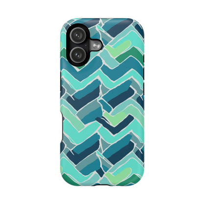 Watercolor Chevron Phone Case – Aesthetic Soft Pastel Phone Cover for iPhone | Unique Artistic Design with Floral Accents