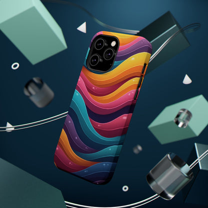 Colorful Wave Phone Case - Aesthetic iPhone Case, Bright Gift Idea, Trendy Summer Accessory