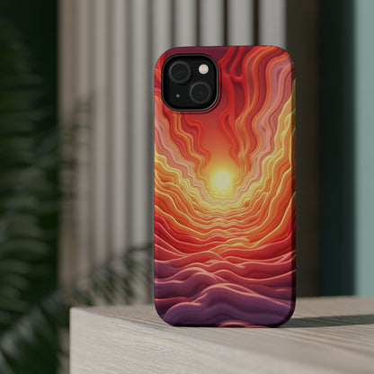 Golden Glow iPhone Case - Sunset Landscape Design, Aesthetic Gift Idea
