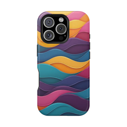 Colorful Wave Phone Case - Aesthetic iPhone Case, Bright Gift Idea, Trendy Summer Accessory