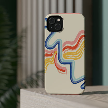 Retro Wave iPhone Case - Aesthetic Streamline Design, Trendy Gift Idea